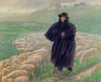 Camille Pissarro : Shepherd in a Downpour